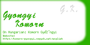 gyongyi komorn business card